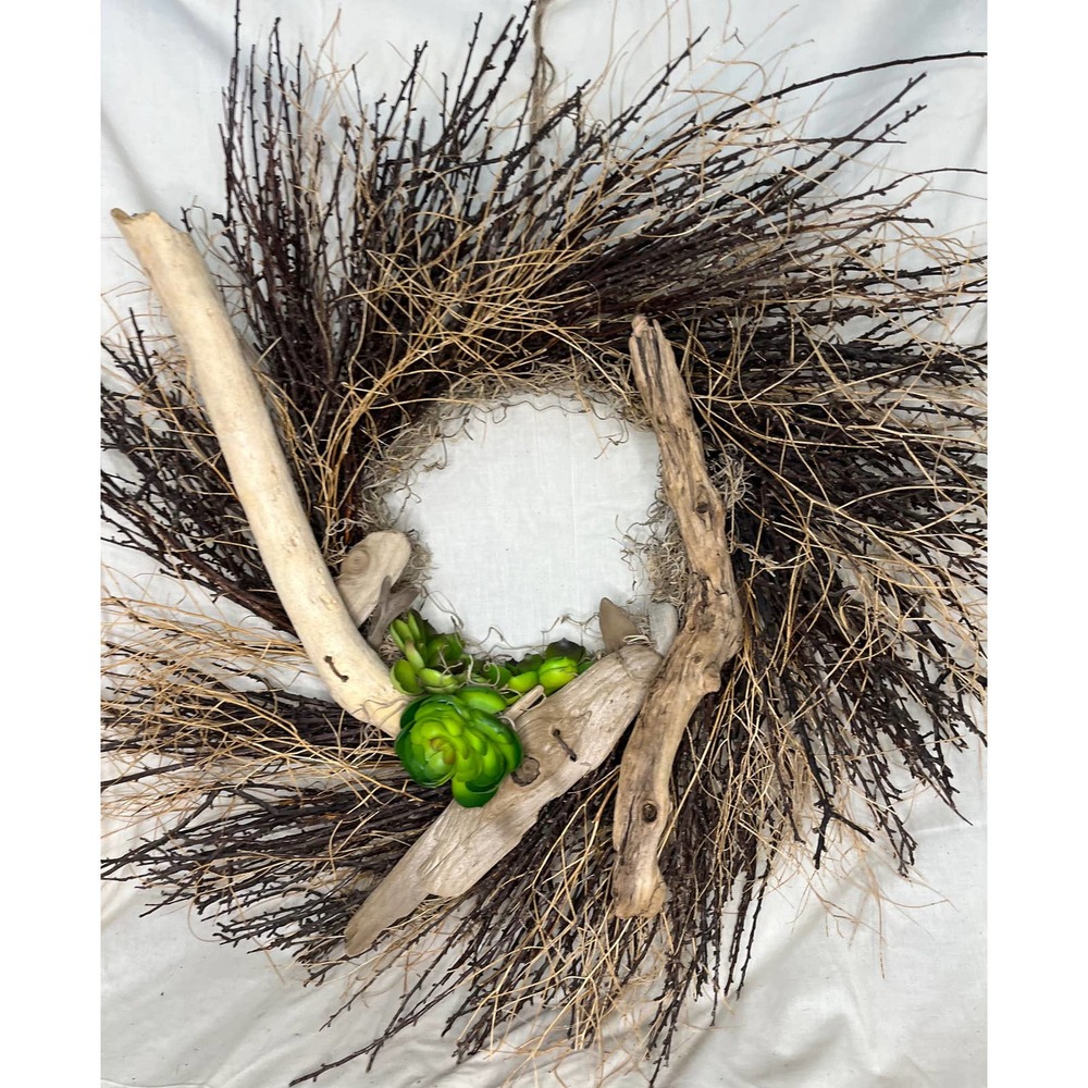 Beautiful Wreath with accents of Lake Mi. Driftwood with detailed Copper Accents